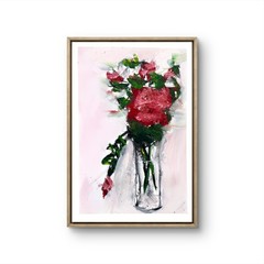 Gerard 7×5 in- Abstract Expressionist Original Painting Paper Floral