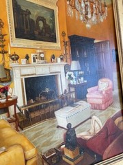 Oil Painting of Interior Scene – Drawing Room – Signed