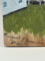 Whitefish Point Lighthouse Hand Painted Plaque Margaret J Hamilton 2012 MI -1286