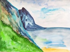 Set of 4 nature watercolor paintings