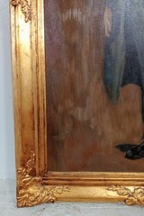 EDVARD MUNCH OIL ON CANVAS SIGNED AND DATED 1936 WITH FRAME IN GOLDEN LEAF NICE