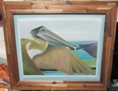 CLAUDIA ZIMMERMAN „TAIL GATING“ ORIGINAL OIL ON CANVAS BIRD PAINTING LISTED