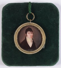 Jean-Michel L’Eveque (b. 1772) „Young gentleman“, rare enamel miniature, ca.1800