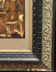 ANTQ 19th C Original Flemish Master Interior Tavern Scene Oil On Canvas, Framed!