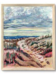 Beach Path Contemporary Original Signed Canvas Wall Art Acrylic 11×14 BACH