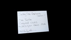 ACEO Original art Salty Sea Creatures grouchy Sea Turtle (grumpylizard)