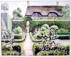 Original DEBORAH PAGLIONE Signed WATERCOLOR PAINTING English House Cottage Frame