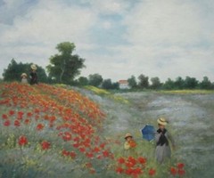 20×24 Field of Poppies By Claude Monet Oil Painting Impressionism Landscape