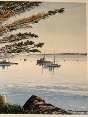 Monterey California Painting Coastal Landscape Merv Corning Listed Vintage