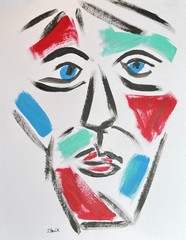 Original Abstract Painting on Paper 9×12 Expressionist Art Color Study