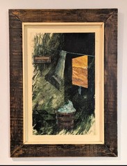 Original Painting-Oscar Pulliam Sr. – Mid-Century Homestead Primitive Americana