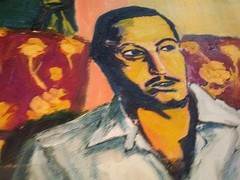 Original Acrylic Painting of Tennessee Williams, 1984 Signed Rick Richard Lewis