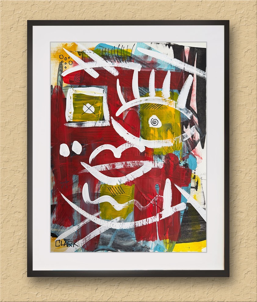 Original Abstract Acrylic Painting (3 of 3 Series) – 12×9″ Mixed Media Paper