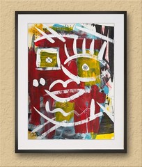 Original Abstract Acrylic Painting (3 of 3 Series) – 12×9″ Mixed Media Paper