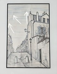 Listed French Artist, R. Lambert – MCM Paris Street Scene – 1962, Framed Litho