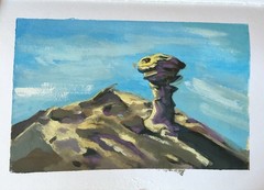 Camel rock Santa Fe, NM Gouache Color On Paper 9×12 Inches Unframed And Signed