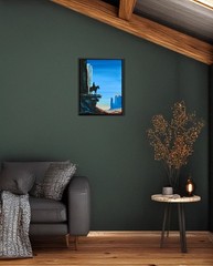 11×14 Atherton Original Western Cowboy Cliff Painting Monument Valley Art