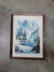 Vintage Original Oil Painting Signed Artist SUH JIN HEE Winter Landscape Framed