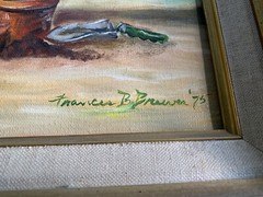Vintage Original Oil Painting Signed Frances B. Brewer ’75 Southern Parlor Scene