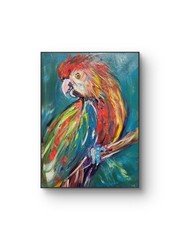 Original Parrot 16 x 12 Tropical Bird Canvas Modern Expressionism Decor