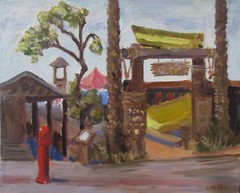 Plein Air oil painting-Dory Fishing Fleet, 8×10 Original and signed