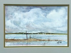 ORIGINAL NAUTICAL WATERCOLOR PAINTING SAILBOATS FLOTILLA SAILING SIGNED BRUNO?