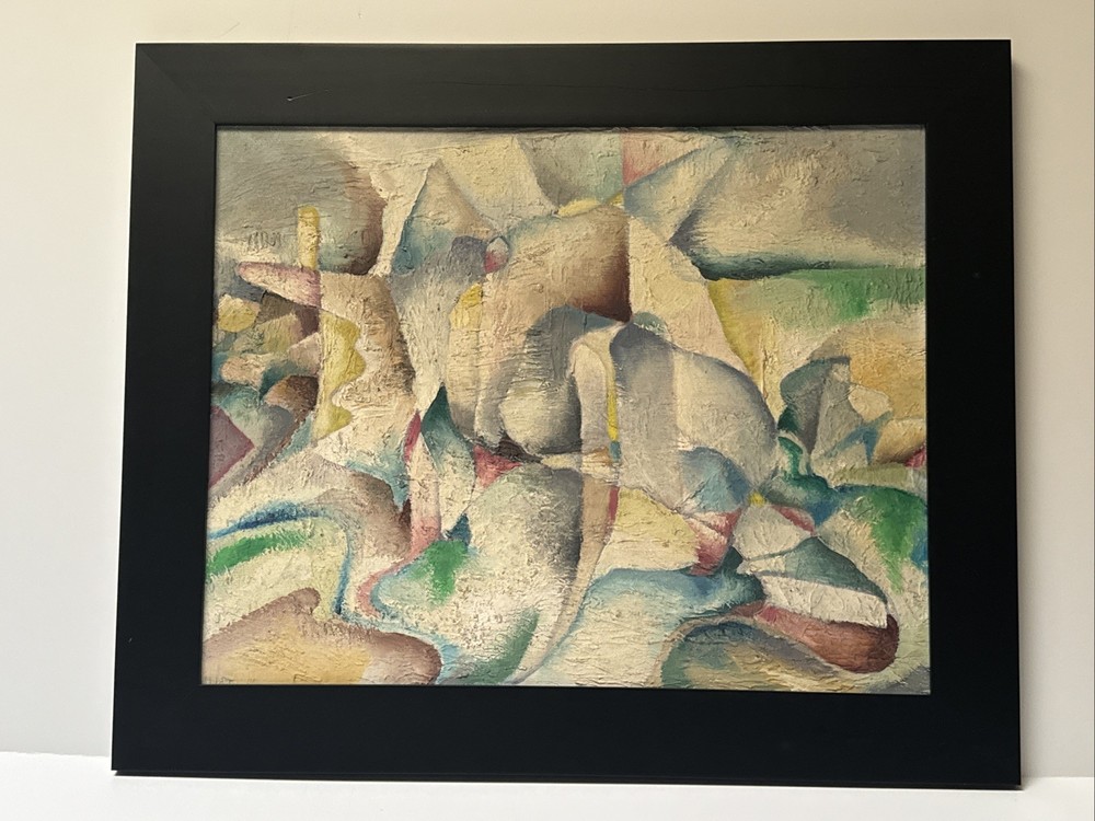 MID CENTURY PAINTING CUBIST CUBISM ABSTRACT EXPRESSIONISM EXHIBITED SURF MCGHEE