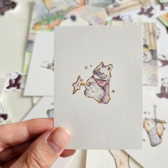 ACEO Print of Painting Wizard Racoon in Watercolors Original Art by Colorpaw