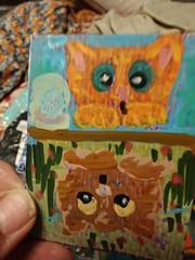 ACEO By Emily Meinert The Upside Kitty’s In Water And Land Acrylic On Paper