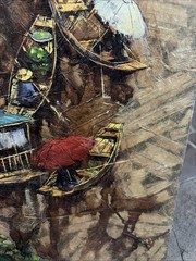 MCM Prayat Pongdam SIGNED ARTIST ORIGINAL PAINTING FISH MARKETS 46 X 62cm