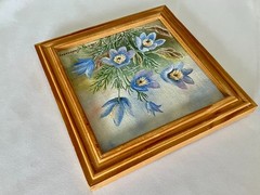 Nanny Andersson Original Oil Painting Backsippor 1989 Swedish Floral Art