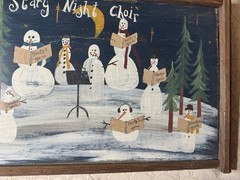 Vintage GY „The Stary Night Choir“ Oil On Wood Panel – Framed