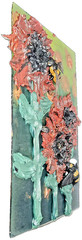 Hand Painted Impasto 3d Sunflower on Wood -Thick Sculpting Acrylic 11.8 by 7.9