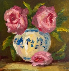 Roses Painting Original Art Oil Flowers Impasto Modern Wall Art Signed