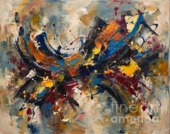 new handmade Painting on 12″*16″ canvas Vibrant Abstract Splash 718A by Wendy