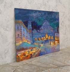 Amalfi Coast art Original painting IMPRESSIONISM Oil on panel by S Chernyakovsky