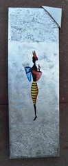 AFRICAN BLACK AMERICAN FOLK ART HAND PAINTED 12X36″ CANVAS NOT PRINT S474 GIFT