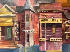 Mid Century Painting Architecture American Regionalism Historic Modernism House