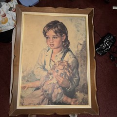 Framed Luigi Amato MOTHER LOVE Italian Impressionist 1930s /40s