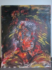Oil Painting Abstract Expressionism Original Artwork On Canvas Portrait Face