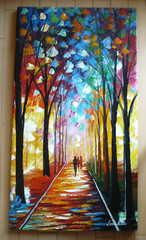 LEONID AFREMOV, LISTED VINTAGE OIL PAINTING, Signed, Mexican Israeli MODERNIST