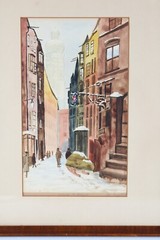 Vintage Vienna – Seileransse Scene Watercolor Painting Signed Illegible