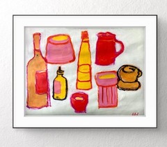 Original Colorful Abstract 8×11 Acrylic Painting Paper Wall Art, Holly Hammond