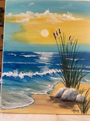 11 x 14 Original Acrylic Painting on Canvas…….“Sunny Afternoon at the Beach“