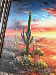 Original B. Duggan Southwest Desert Scape Oil On Canvas Painting Signed