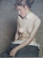 Masterful Painting Nude of a Woman Verso by a Great Impressionist Circa 1900
