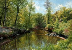 Peder Mork Monsted Rowing a River Reproduction – Giclee Canvas/Paper/Stretched