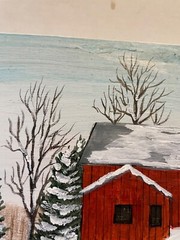 23″ x 6″ Original Acrylic Painting on Wood…..“Winter Wonderland“