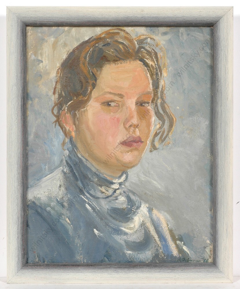 Anatoli Dovzhenko (1932-1991) „Portrait of a Girl“, Oil Painting, 1966 (1)