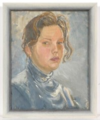 Anatoli Dovzhenko (1932-1991) „Portrait of a Girl“, Oil Painting, 1966 (1)